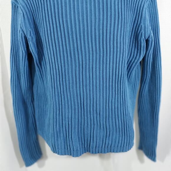 THE GAP! FAB SKY BLUE 100% COTTON RIBBED KNIT MOCK NECK, L/S SWEATER! SZ L - Picture 4 of 9